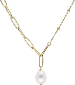 trendor 15646 Damen-Halskette Silber 925 Goldplattiert mit Perle