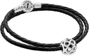 Pandora 51523 Damen-Lederarmband im Set mit Charm Unendlichkeit