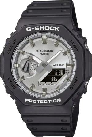 Casio GA-2100SB-1AER G-Shock Classic Ana-Digi Armbanduhr Schwarz/Stahlfarben