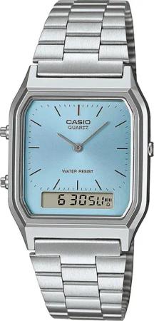 Casio AQ-230A-2A1MQYES Collection Edgy Armbanduhr Ana-Digi Stahl/Hellblau