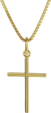 trendor 08496 Kreuz-Anhänger Gold 333 mit goldplattierter Halskette