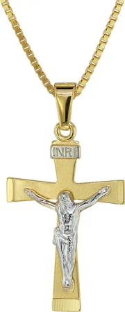 trendor 08566 Kruzifix Gold 333/8 Karat mit plattierter Halskette