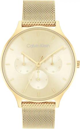 Calvin Klein 25200103 Damenuhr Timeless Mesh Multifunktion Goldfarben