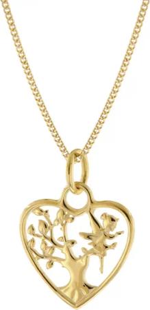 trendor 15980 Anhänger Lebensbaum Gold 333/8K mit vergoldeter Silber-Halskette