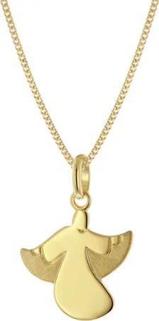 trendor 68048 Engel-Anhänger Gold 375 / 9K mit vergoldeter Silberkette