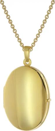 trendor 75826 Medaillon mit Halskette für Damen Gold auf Silber 925