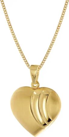 trendor 68198 Damen Herz-Anhänger Gold 333 mit vergoldeter Silberkette