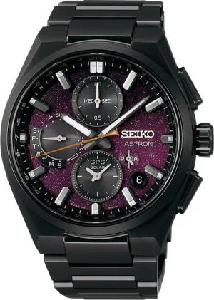 Seiko SSH171J1 Astron GPS Solar Speedtimer Herrenuhr Titan/Lila LE