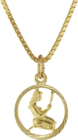 trendor 75990-09 Kinder Sternzeichen Jungfrau 333 Gold + goldplattierte Kette