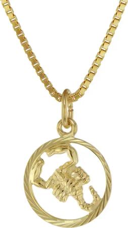 trendor 75990-11 Kinder Sternzeichen Skorpion 333 Gold + goldplattierte Kette