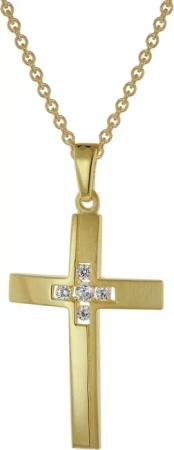 trendor 39018 Halskette mit Kreuz Gold auf Silber