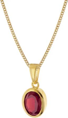 trendor 68402 Granat-Anhänger Gold 333/8K mit vergoldeter Silberkette