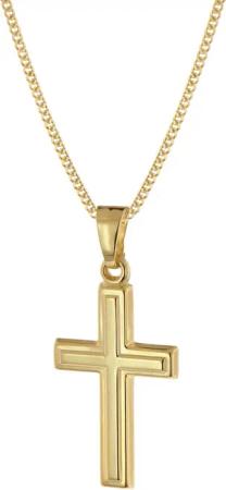 trendor 68420 Kreuz-Anhänger Gold 333 mit goldplattierter Silberkette
