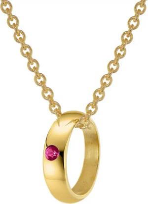 trendor 39460 Anhänger Taufring Gold 333 mit Rubin an goldplattierter Kette