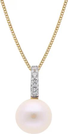 trendor 68460 Perlen-Anhänger Gold 333/8kt mit vergoldeter Silberkette