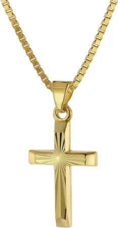 trendor 39520 Halskette mit Kreuz für Kinder Gold 333/8 Karat