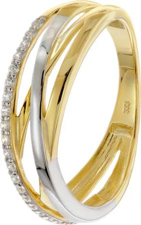 trendor 68448 Damenring Gold 333/8K Bicolor mit Zirkonias