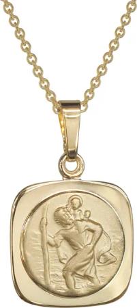 trendor 41874 Christophorus Anhänger Gold 333 / 8K mit vergoldeter Silberkette