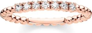 Thomas Sabo TR2323-416-14 Damenring Kugeln mit weißen Steinen roségoldfarben