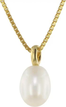 trendor 39058 Perlen-Anhänger Gold 333/8kt mit vergoldeter Silberkette