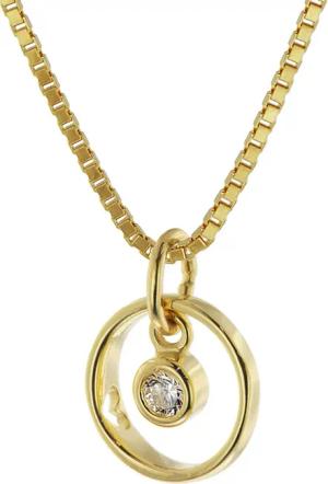 trendor 51098 Kinder Taufring-Anhänger Gold 333 mit Vergoldeter Silberkette