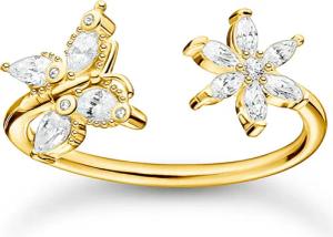 Thomas Sabo TR2355-414-14 Damenring Schmetterling und Blume Goldfarben
