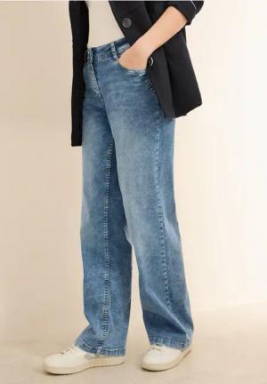 Cecil Damen Wide Leg Jeans in Blau, Gr: 31