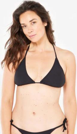 Bikini-Oberteil Damen Triangel strukturiert Mae schwarz