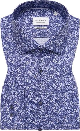 MODERN FIT Hemd in navy bedruckt