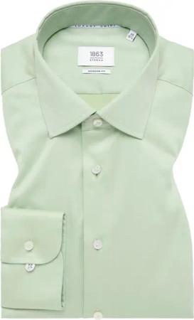 MODERN FIT Luxury Shirt in apfelgrün unifarben