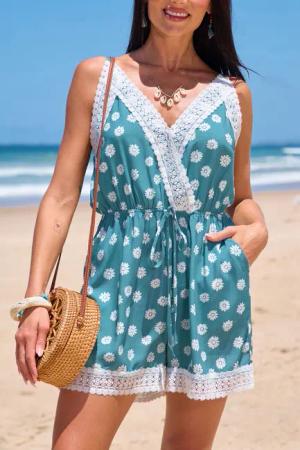 Cami-Strampler mit Spitzenbesatz
