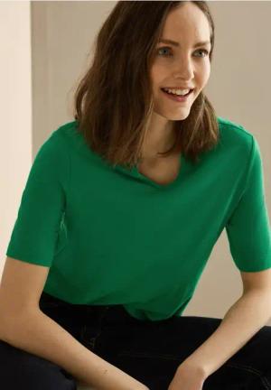 Cecil Damen T-Shirt im Tunika-Look in Grün, Gr: M