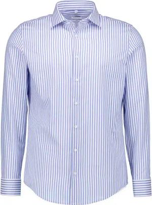 Seidensticker Herren Hemd blau gestreift Slim Fit