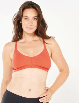 Sportbikini Oberteil Damen strukturiert - Lila Simy terracotta