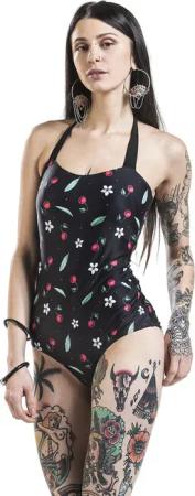 Pussy Deluxe - Rockabilly Badeanzug - Cherry Blossom Swimsuit - XS bis XXL - für Damen - Größe XXL - multicolor