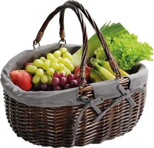 KESPER® Einkaufskorb Einkaufskorb, braun gebeizt, Weidengeflecht, Textilfutter