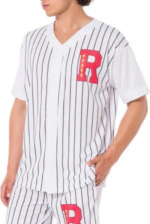 RedBridge T-Shirt Baseball-Shirt mit Knopfleiste und Streifen Sportliches Oversize-Shirt