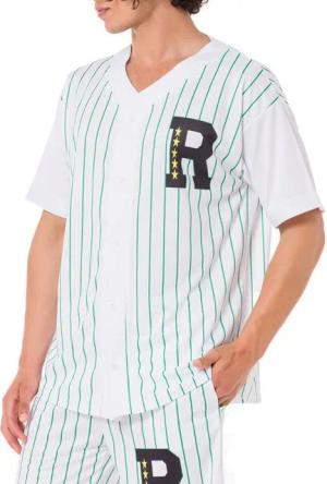 RedBridge T-Shirt Baseball-Shirt mit Knopfleiste und Streifen Sportliches Oversize-Shirt