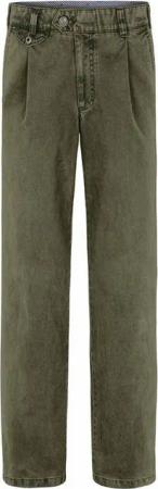 EUREX by BRAX Regular-fit-Jeans EUREX BY BRAX Bundfalten-Jeans Fred oliv kariert Regular Fit Langarm