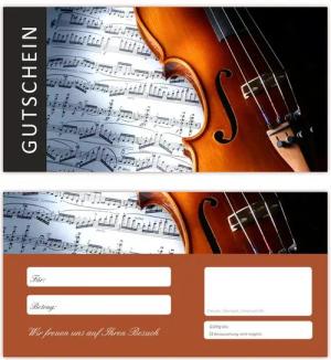 LYSCO Geschenkkarte Geschenkgutscheine Musik Geige mit Notenschlüsseln (Musik-642), Streichinstrumente Geiger Streichquartett