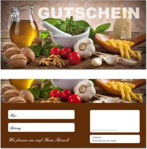 LYSCO Geschenkkarte Geschenkgutscheine Küche Lebensmittel Zubereitung (Küche-649), Kochen Nudeln Öl Nüsse
