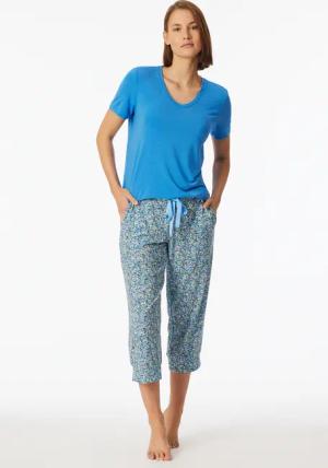 Loungehose 3/4-lang Modal Blumenprint multicolor - Mix+Relax 42
