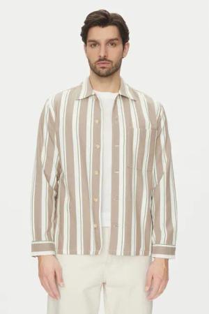 Marc O'Polo Hemd 522 7348 74184 Beige Relaxed Fit