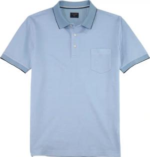 OLYMP Poloshirt "Casual", Two-Tone Piqué, Seitenschlitzen im Saum