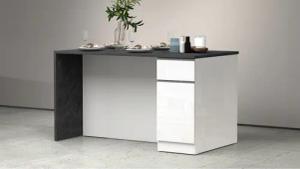 KOCHSTATION Kücheninsel "Sole,Kochinsel,Küchenarbeitsblock,Inselküche,Arbeitsinsel", Breite 160 cm mit 2 Türen,2 Schubkästen, Aluminiumgriff