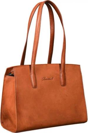 Benthill Henkeltasche Damen Echt Leder Henkeltasche Vintage Schultertasche Frauen Handtasche, Reißverschlussfach