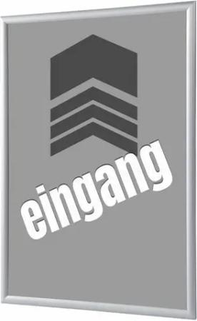 Showdown Displays Hängevitrine A4 - Komplett-Set - Eingang Deutsch - Grau/Silber (1-St)