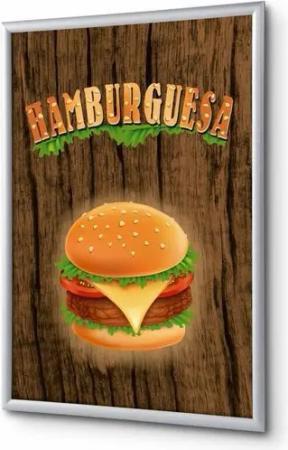 Showdown Displays Hängevitrine A4 - Komplett-Set - Burger Spanisch - Braun/Silber (1-St)