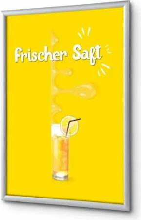 Showdown Displays Hängevitrine A4 - Komplett-Set - Frischer Saft Deutsch - Gelb/Silber (1-St)