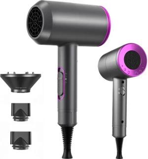 BRAIDOL Haartrockner Ionic-Haartrockner, Leistungsstark Föhn Ionen Dry & Style Hairdryer, 2000 W, Schnell Trocknend, Geräuscharm mit 2 Stylingdüse & 1 Diffusor, für Frauen Lockiges Haar, Zuhause, Salon, Reisen